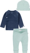 Noppies - kledingset - (3delig) Broek -Shirt -Muts - Blauw Mint - Maat 44