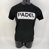 Padel Sportshirt zwart ademend heren Padel Sportswear Maat M