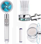 Nolad® | Turbofan Douchekop | Inclusief Waterfilter | ABS | 360° Straal | Badkamer Accessoires | Elite Pure Chrome Collection 2022