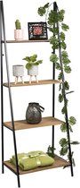 Luxe Decoratie Ladder | Metalen en Rustiek Bruin Hout | 60x42x170