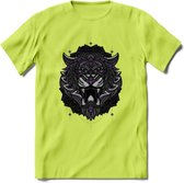 Tijger - Dieren Mandala T-Shirt | Paars | Grappig Verjaardag Zentangle Dierenkop Cadeau Shirt | Dames - Heren - Unisex | Wildlife Tshirt Kleding Kado | - Groen - L