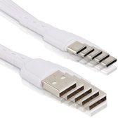 5x USB C Kabels met Quick Charge 3.0 - Versterkt - Flexibel - Datakabel 480 MBps - USB-A naar USB-C - 1 Meter Snoer Oplaadkabel Snellaadkabel