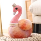 Rainbow Crown Noble Swan - Tie Dye Pluche Pop - Woondecoratie Pop 40CM Purper