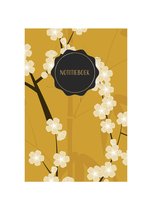 A5 - Notitieboek - Japans - Japanse kers - goud - Gelijnd - Softcover - Elastiek - Werk - Studie - School - Dagboek - Cadeau