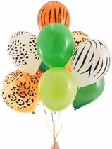 Jungle Ballonnen Pakket- Ballonnen Dierenprint- Verjaardag- Kinderfeestje- 10 st