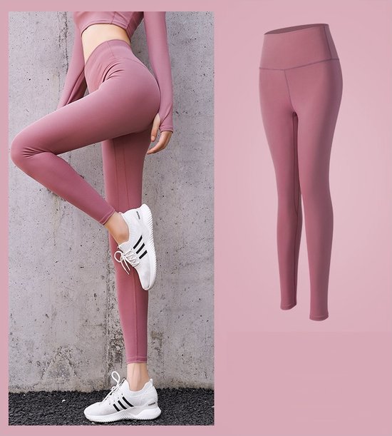 Sportlegging - Yogalegging - High Waist - Roze - Maat: S — afbeelding 2