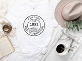 Lykke Aged to Perfection T-shirt| Vintage 1983| 40 jaar| Unisex T-shirt | Heren – Dames| Maat M