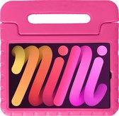 Hoes Geschikt voor iPad Mini 6 Hoes Bumper Kindvriendelijk Kids Case Kinderhoes - Hoesje Geschikt voor iPad Mini 6 Hoesje Shockproof Cover Hoes - Roze