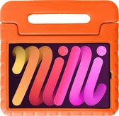 Hoes Geschikt voor iPad Mini 6 Hoes Bumper Kindvriendelijk Kids Case - Hoesje Geschikt voor iPad Mini 6 Hoesje Shockproof Cover Hoes - Oranje
