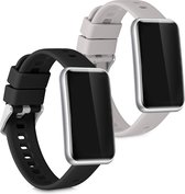kwmobile 2x armband voor Huawei Watch Fit mini - Bandjes voor fitnesstracker in zwart / grijs