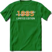 1985 Limited Edition T-Shirt | Goud - Zilver | Grappig Verjaardag en Feest Cadeau Shirt | Dames - Heren - Unisex | Tshirt Kleding Kado | - Donker Groen - XL