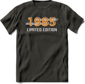 1985 Limited Edition T-Shirt | Goud - Zilver | Grappig Verjaardag en Feest Cadeau Shirt | Dames - Heren - Unisex | Tshirt Kleding Kado | - Donker Grijs - S