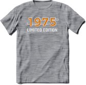 1975 Limited Edition T-Shirt | Goud - Zilver | Grappig Verjaardag en Feest Cadeau Shirt | Dames - Heren - Unisex | Tshirt Kleding Kado | - Donker Grijs - Gemaleerd - 3XL