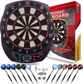 Dartbord | Elektrisch | Klassiek | 6 Dartpijlen | Lcd-Display | Geluidseffecten | Dartautomaat | 30 x 40 x 4 Cm