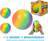Magic Rainbow Ball - 3 stuks - Super zacht - Regenboog Stressbal- 8 cm groot