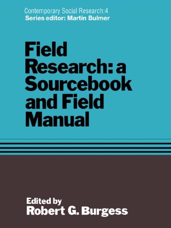 Field Research (ebook), Robert G. Burgess 9781134897506 Boeken