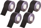 Deal Tools Ruban Isolant PVC 50mm x 10m - Multi Pack - 5 Pièces - Zwart