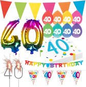 Colourful Celebration feest pakket 40 jaar verjaardag versiering