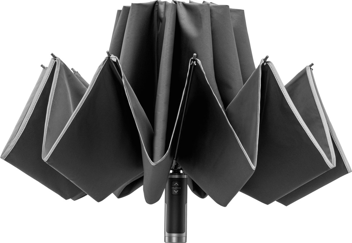 Bol.com No Drip Umbrella® - Grijs | Paraplu opvouwbaar - Automatische Paraplu- Omgekeerde Paraplu - Windproof 100km/u - Stormpar... aanbieding