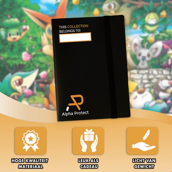 Thumbnail van een extra afbeelding van het spel Alpha Protect® Verzamelmap voor Pokémon & Yu-Gi-Oh Kaarten – Pokemon Kaarten Map 360 Vakken – Incl. Naamvak