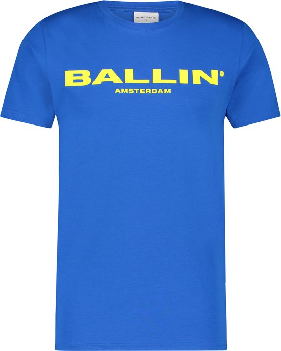 Ballin Amsterdam Logo T-shirt - Blauw / Geel Maat XS | bol.com