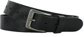 Leren Riem Heren/Dames | 3.5cm breed | Riemmaat: 95cm (totale lengte: 110cm) | 100% echt leer | Nikkelvrije gesp | Kleur: zwart