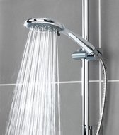 LuxuryLiving - Handdouche - Douchekop - Regendouchekop - Waterbesparing - 5 functies - 11 cm - ABS - Grijs