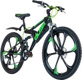 Ks Cycling Fiets Mountainbike volledig 26 inch Bliss zwart-groen - 47 cm