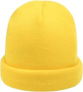 Bonnet jaune unisexe - Bonnet tricoté jaune