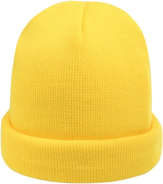 Bonnet jaune unisexe - Bonnet tricoté jaune | bol.com
