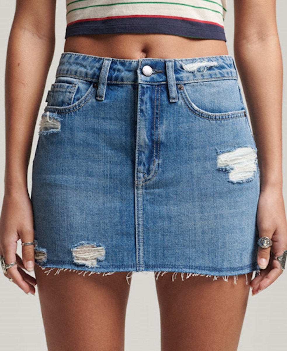 Superdry Dames Vintage minirok O1o – Mid Indigo Used