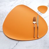 Moderne Placemat Met Onderzetter - Set van 2 - Oranje - Kunststof  - Eten - Eetkamer - Diner