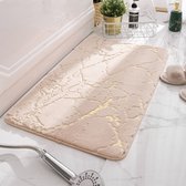 Vloerkleed badkamer - Licht Camel - 90x60 cm - Absorberend -  Anti Slip Onderkant - Badkamer mat - Badkamer Accessoires - Tapijt Badkamer - Badkamer Tapijt - Toilet Tapijt