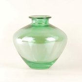 Design Vaas Belly - Fidrio SHINY GREEN - glas, mondgeblazen bloemenvaas - hoogte 23 cm
