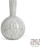 Design vaas Globe medium - Fidrio CEMENT GREY - glas, mondgeblazen bloemenvaas - hoogte 26 cm