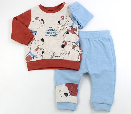 Baby kledingset Welsoft 2 delig joggingpak: sweater en joggingbroek 100% katoen, antibacterieel