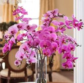 van Dam Exclusive® Kunst orchidee - 1 paarse tak - 67 cm lang - Kunstbloemen - Kersebloesem - Paars