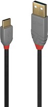 LINDY USB-kabel USB 2.0 USB-A stekker, USB-C stekker 0.50 m Zwart 36885
