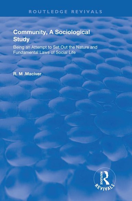 Routledge Revivals - Community, A Sociological Study - cover