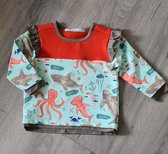 Sweater - trui - meisjes - print oceaan - maat 92