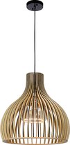 Atmooz - Hanglamp Miguel - E27 - Woonkamer / Slaapkamer / Eetkamer - Plafondlamp - Naturel kleur - Hout - Hoogte : 55cm