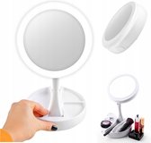 Make-up Spiegel - Dubbelzijdig - Led Verlichting - Cosmetica Staand Spiegel - 360 Graden Verstelbaar - Draagbaar Organizer - Rheme