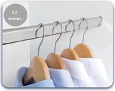 Eleganca kledingstang - kledingroede - chroom extra stevig - ophangen van kleding - 1,2m - inclusief kastroededragers en schroeven