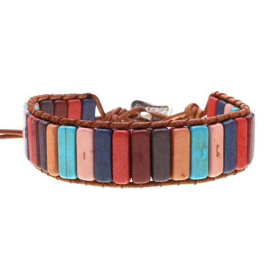 UrbanGoods - Armband- Gekleurde Natuurstenen  - Armband  heren - Armband dames - Cadeau