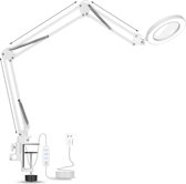 Homezie Loeplamp - Extra lange flexibele arm - Met tafelklem - Loeplamp met led verlichting - Vergrootglas - Vergrootglas met verlichting