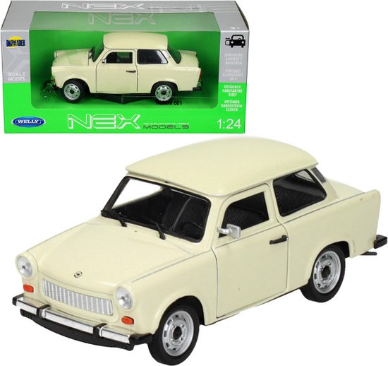 Welly Trabant Trabi Modèle Réduit Voiture 1:34-1:39 - Miniature Bleue Sous Licence