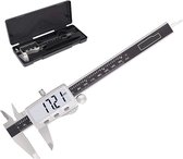 Fixel Ditigale Schuifmaat - Verstelbare Schuifklem & Opbergdoos - Dieptemeter - Nauwkeurig Meten - Digitaal & Analoog - 150mm  - Liniaal