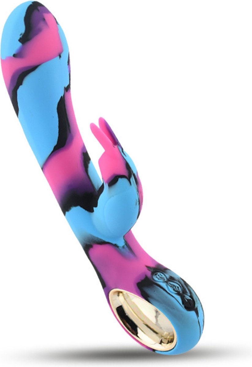 Goedkoopste TipsToys Vibrator Dildo Rabbit voor Vrouwen - Clitoris Gspot Stimulator - Blauw/Roze