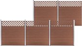 Decoways - Schuttingset 5 vierkant 872x185 cm HKC bruin