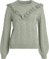 Vila Trui Vifeba O-neck Flounce Knit/ka 14073781 Desert Sage Dames Maat - L